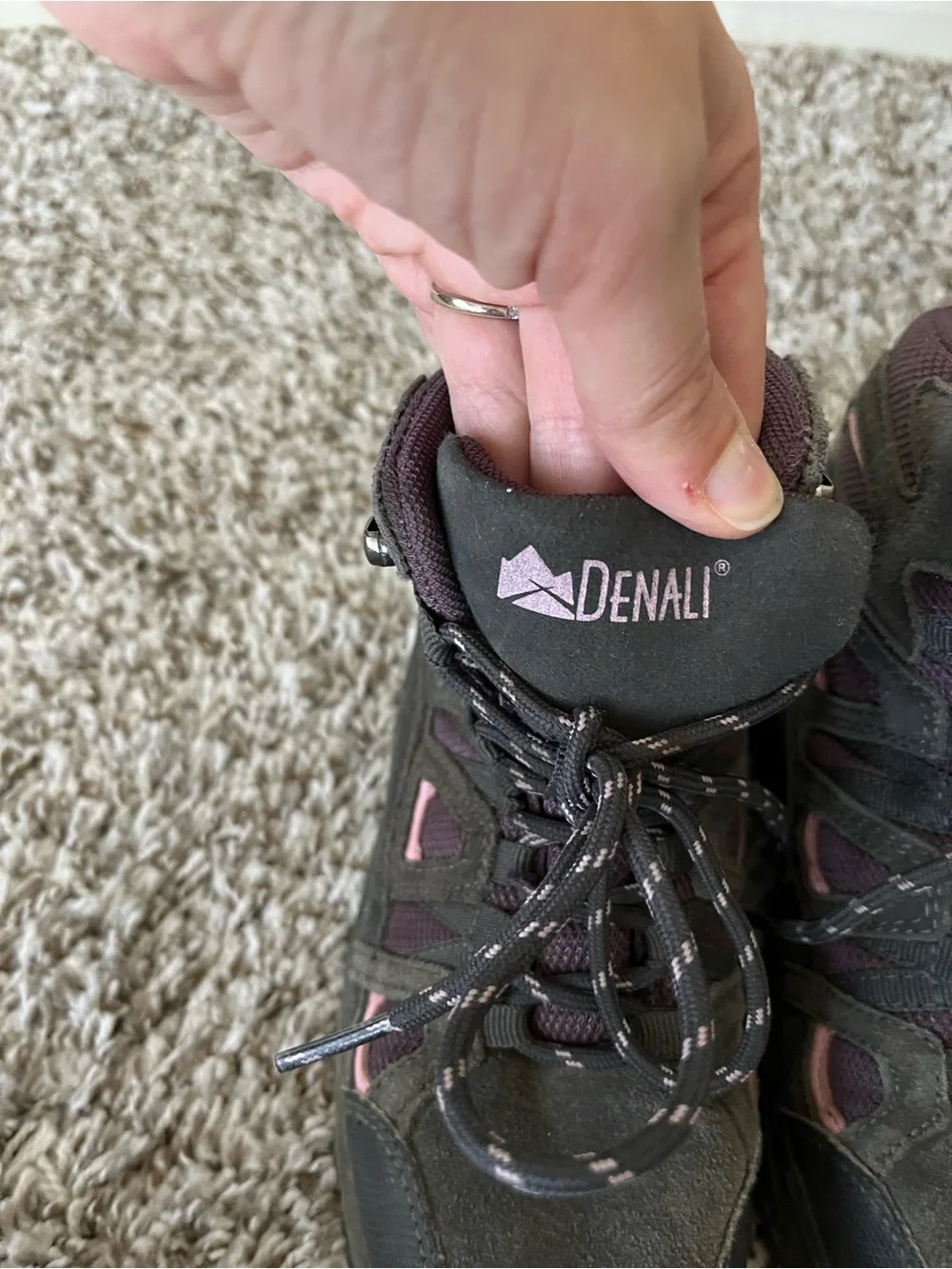 Denali Waterproof Hiking Boots with Pink/Purple Accents Girls Size 3